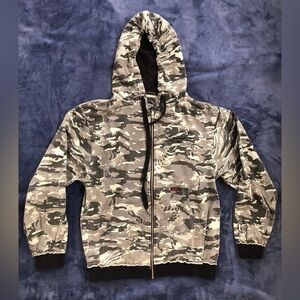 Spitfire Camo Green Black Zip Up Hoodie S Thumb Holes Y2K Skater